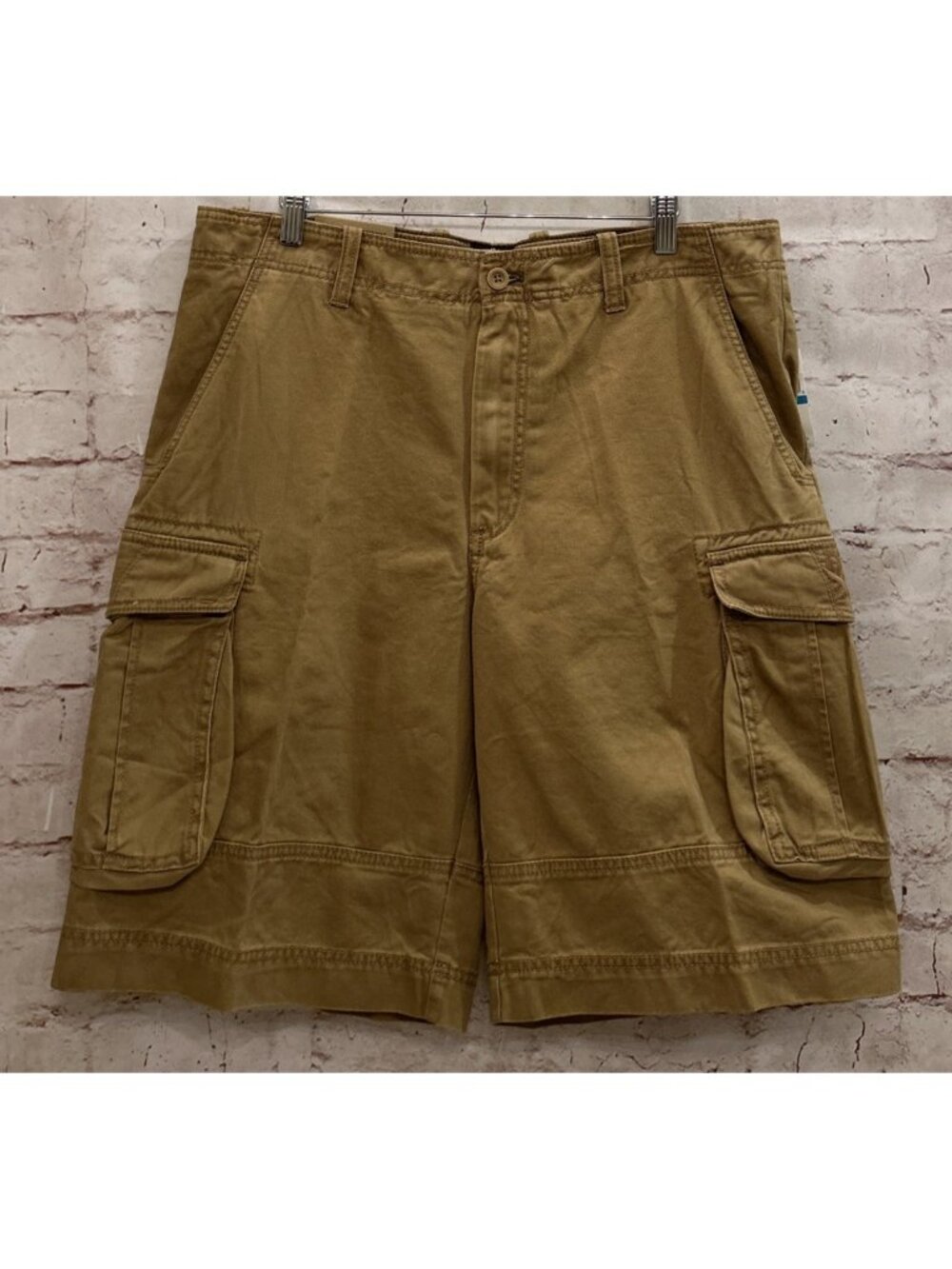 Timberland Mens Size 36  English Khaki Cargo Shorts Logo Big Pockets Y2K NEW